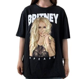 Britney Spears Womens Novelty Band Short Sleeve Tee Shirt Sz XL